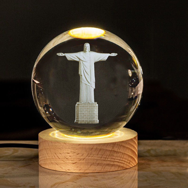 Creative Glow Crystal Cross Church Office Desk Surface Panel Ornaments