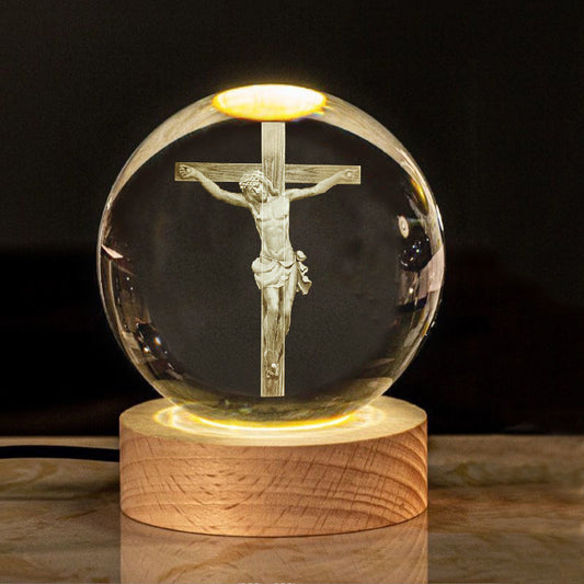 Creative Glow Crystal Cross Church Office Desk Surface Panel Ornaments