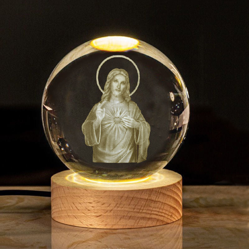 Creative Glow Crystal Cross Church Office Desk Surface Panel Ornaments