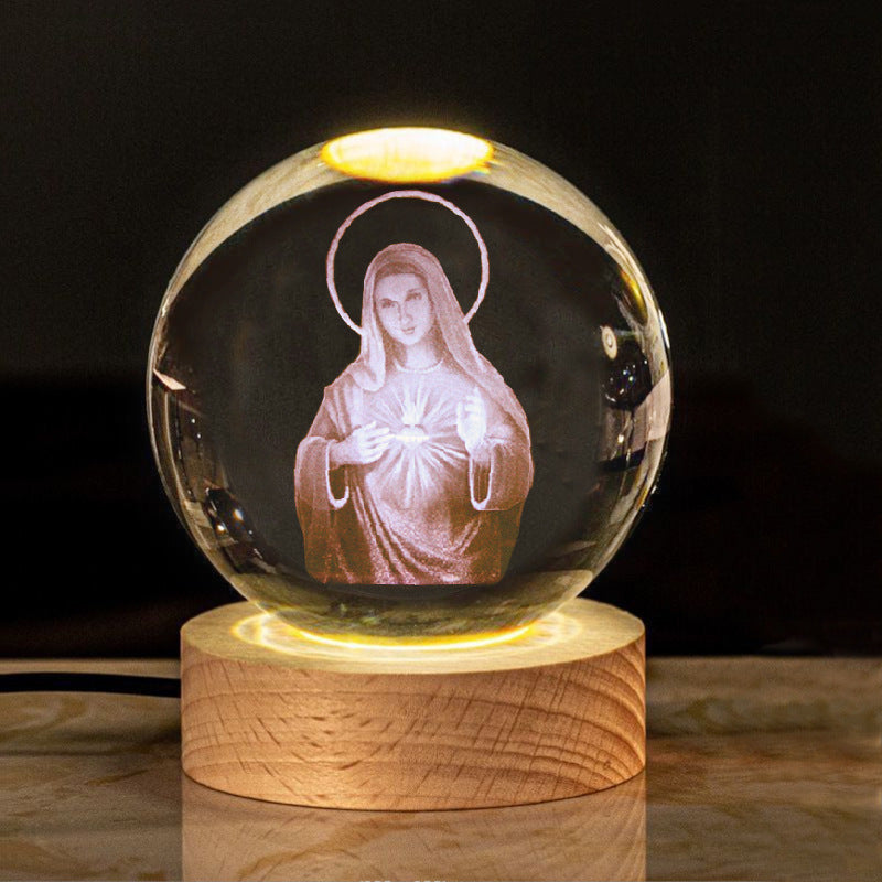 Creative Glow Crystal Cross Church Office Desk Surface Panel Ornaments