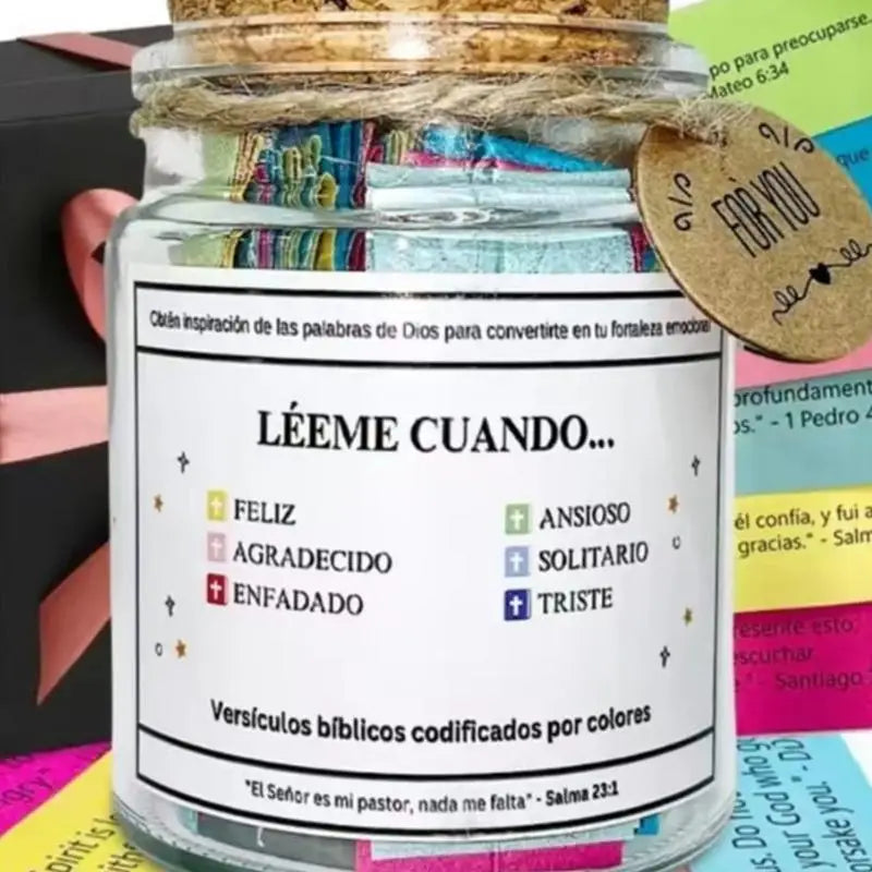 Jarra con Versiculos Biblicos