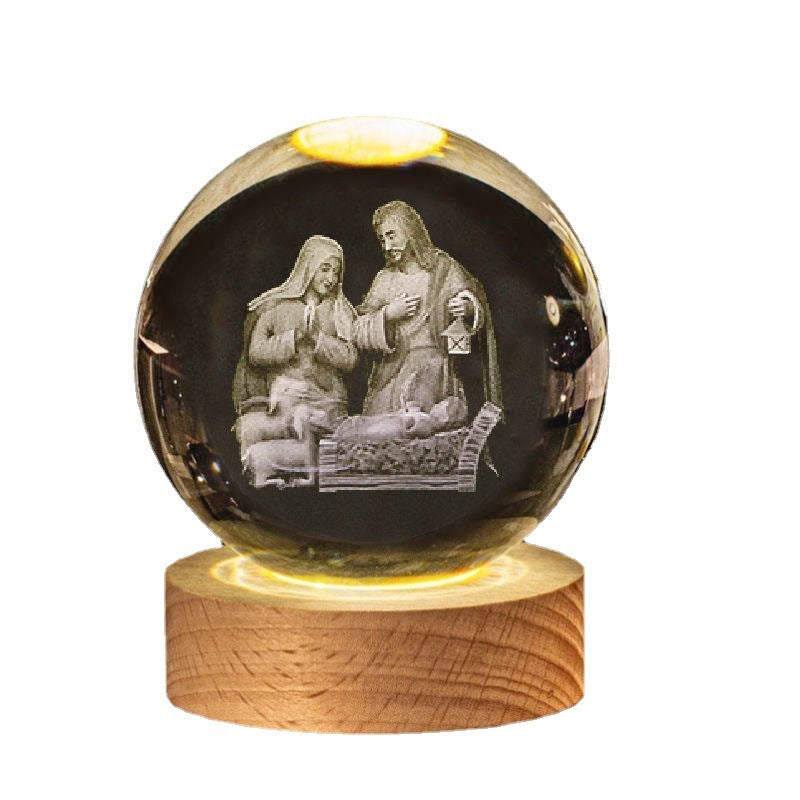 Creative Glow Crystal Cross Church Office Desk Surface Panel Ornaments